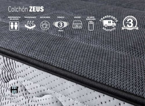 Características técnicas del Colchón Zeus Chestia con núcleo HR y acolchado confortable