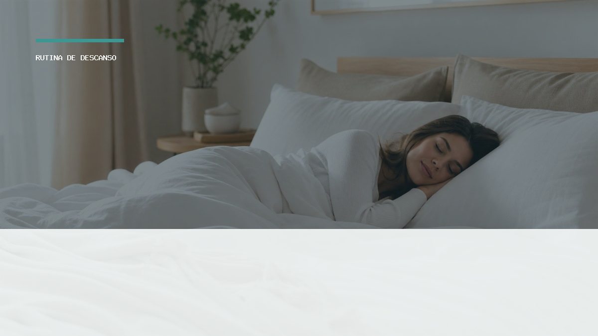 Mujer descansando en una cama cómoda con textiles suaves en un dormitorio sereno